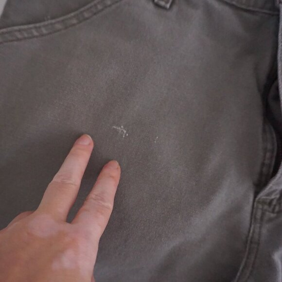 Vintage Rustler Olive Green Carpenter Dungaree Heavyweight Denim Jeans 32X32 - Picture 15 of 16